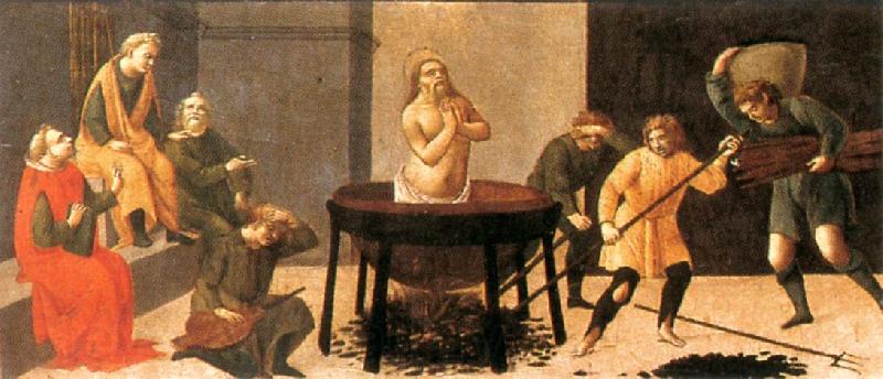 BARTOLOMEO DI GIOVANNI Predella: Martyrdom of St John Norge oil painting art